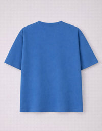 Ink Blue Drop Shoulder Plain Cotton T-shirt