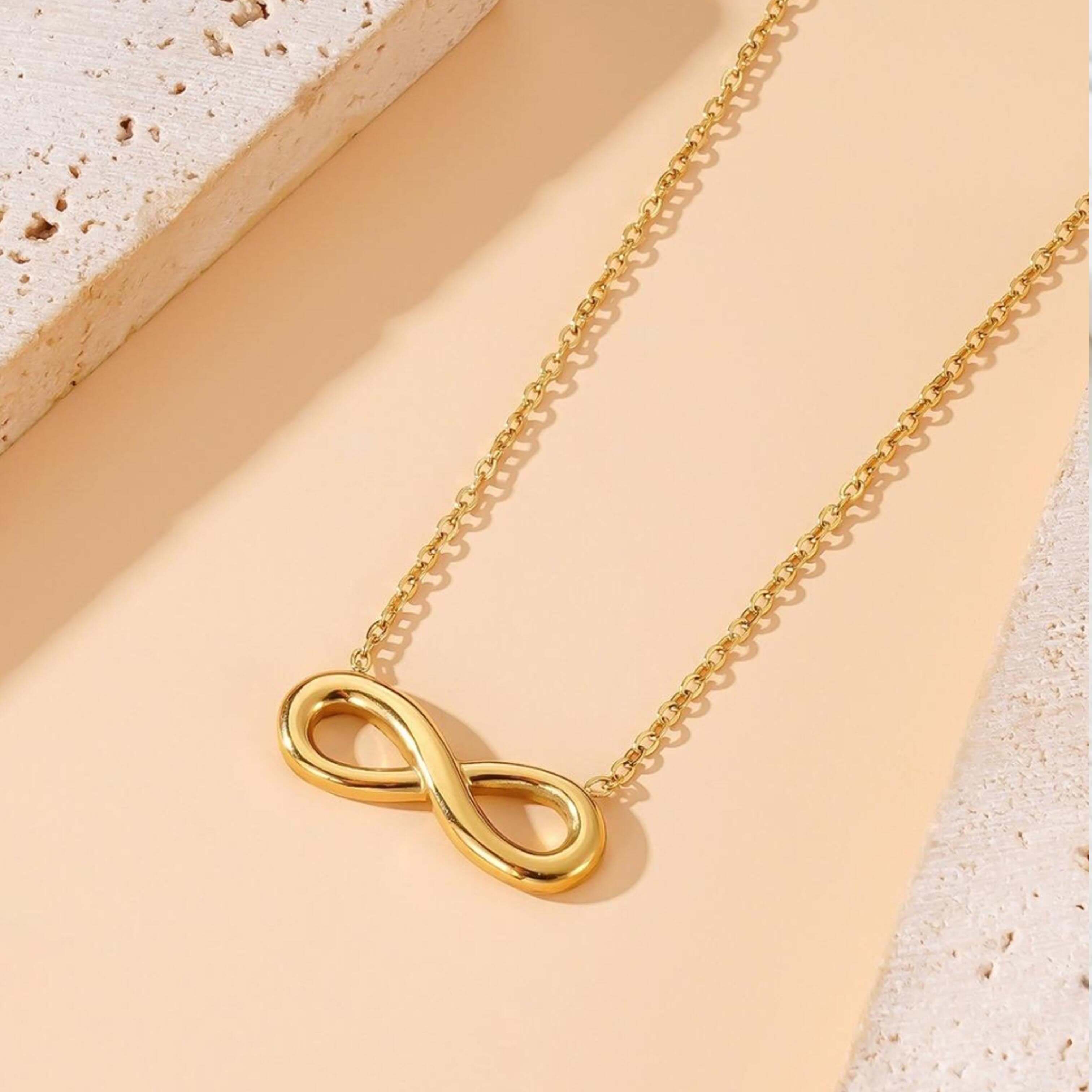 Golden Anti Tarnish Infinity Neckpiece