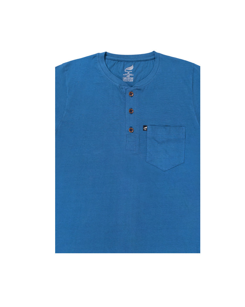 Henley Collar Blue