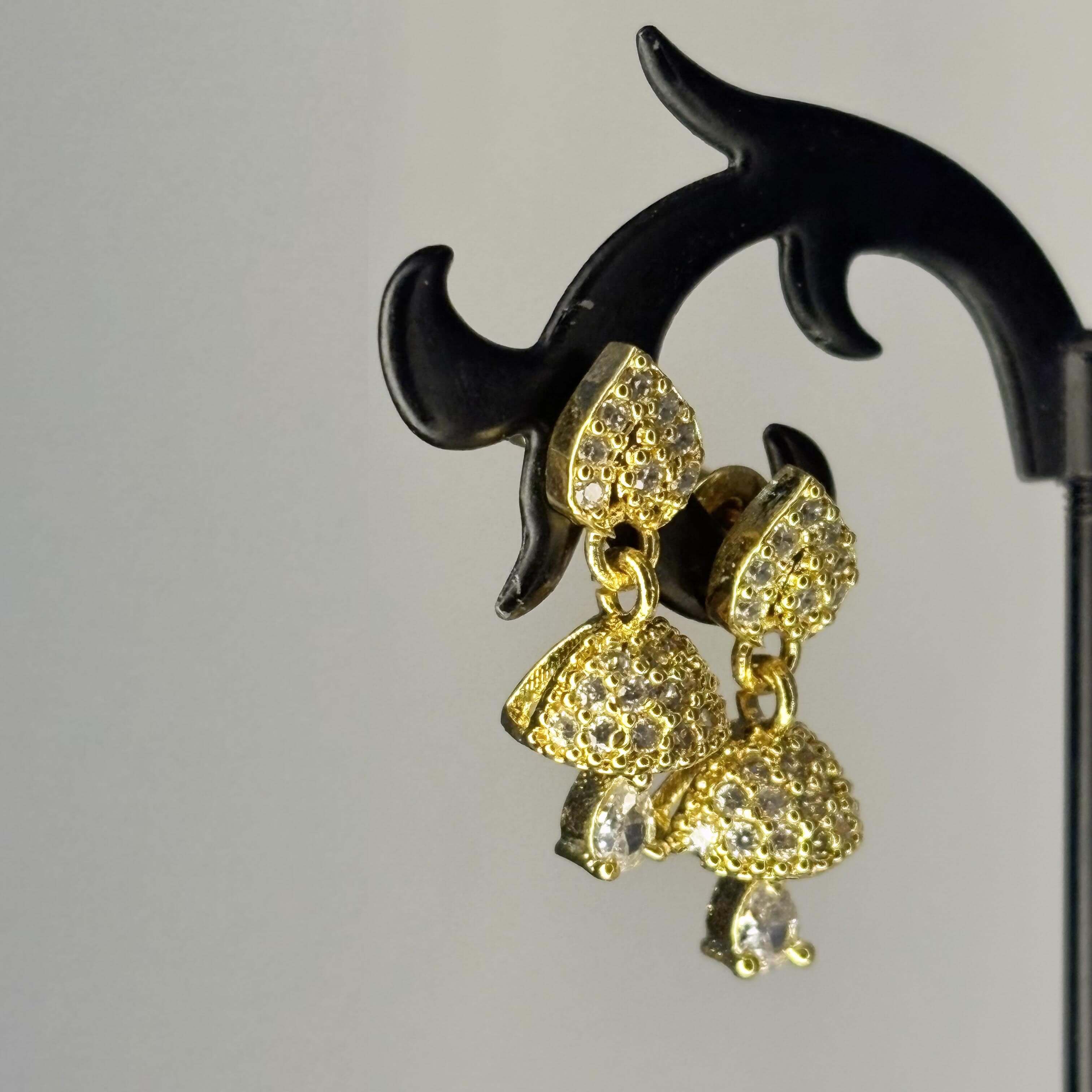 Golden AD Stone Jhumksd