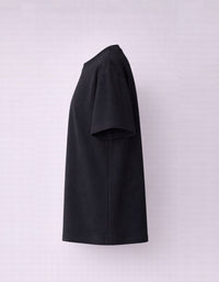 Black Drop Shoulder Plain Cotton T-shirt