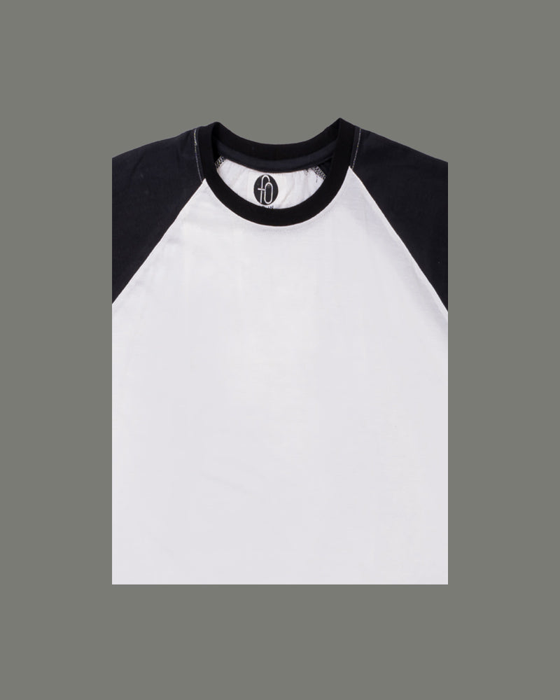 Raglan White And Black