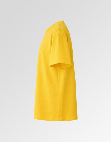 Yellow Drop Shoulder Plain Cotton T-shirt