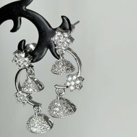 Silver AD Stone Double Layered Jhumkas