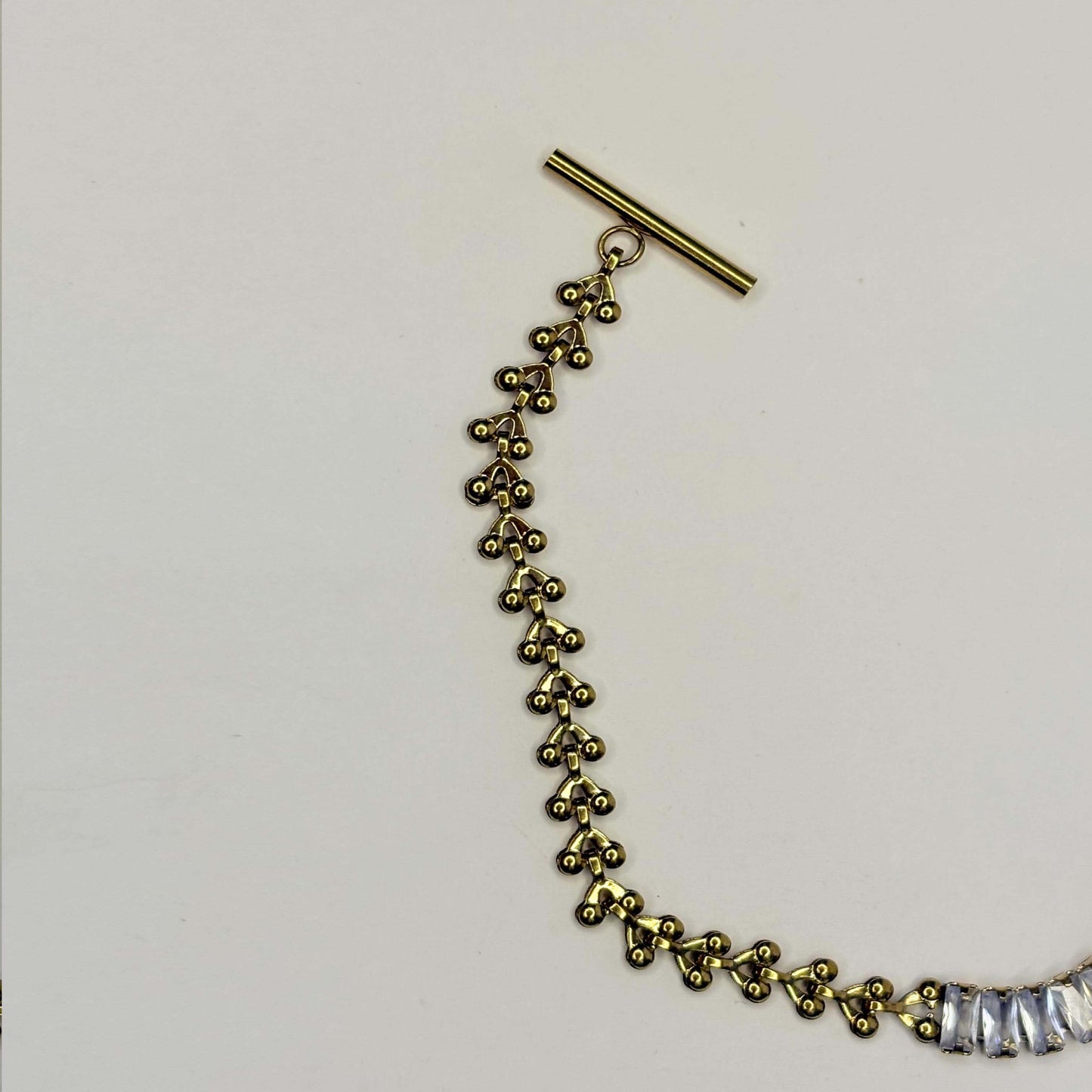 Gold Anti Tarnish AD Stone Interlock Bracelet