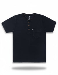 Henley Collar Navy Blue