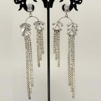 Silver AD Stone Dual Danglers