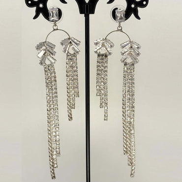 Silver AD Stone Dual Danglers