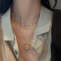 Golden Textured Double Layered Neckpiece