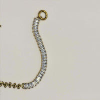 Gold Anti Tarnish AD Stone Interlock Bracelet