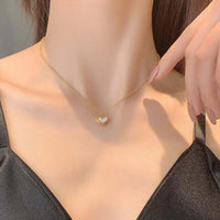 Golden Anti Tarnish Enamel Heart Neckpiece