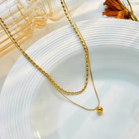 Golden Ball Double Layered Neckpiece