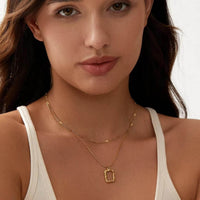 Golden Textured Double Layered Neckpiece