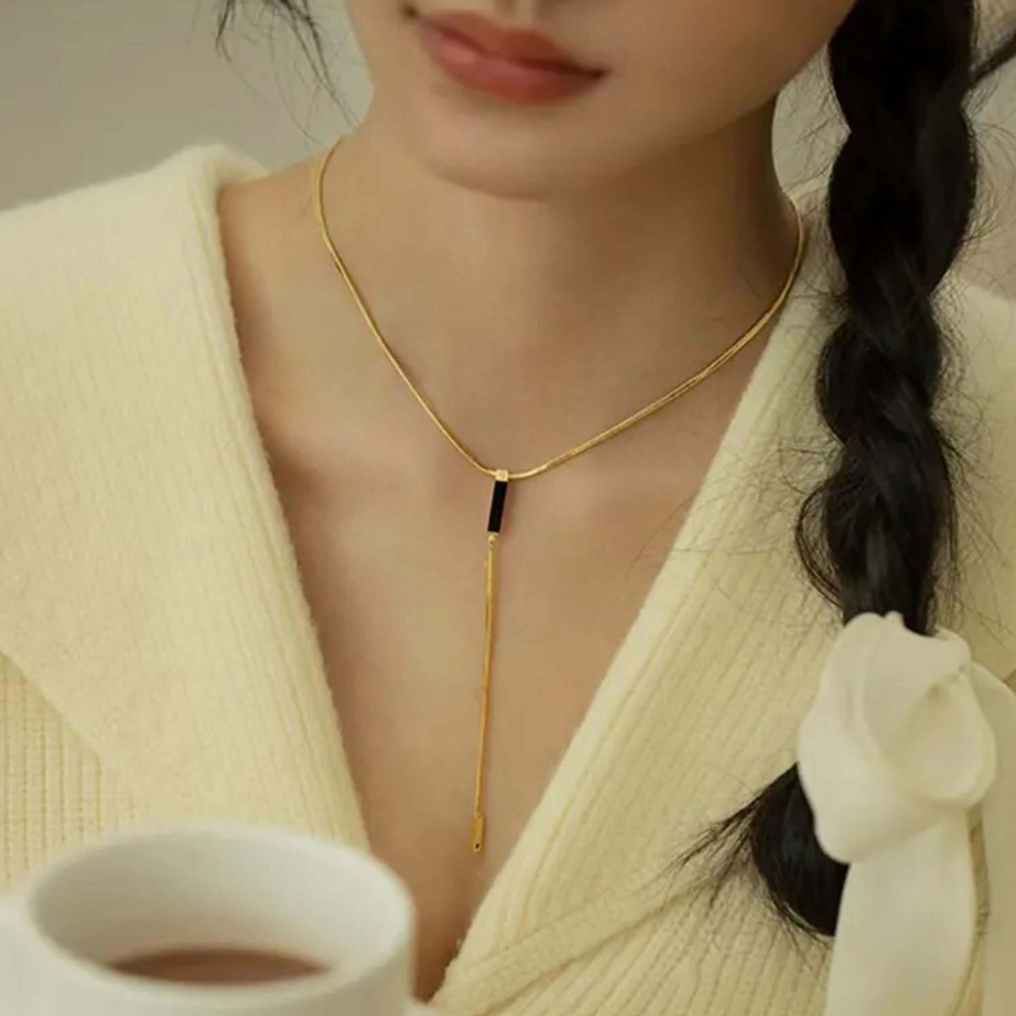 Golden Anti Tarnish Drop Neckpiece