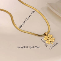 Golden Anti Tarnish Four Leaf Clover Neckpiece