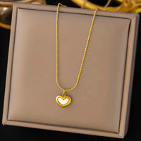 Golden Anti Tarnish Enamel Heart Neckpiece