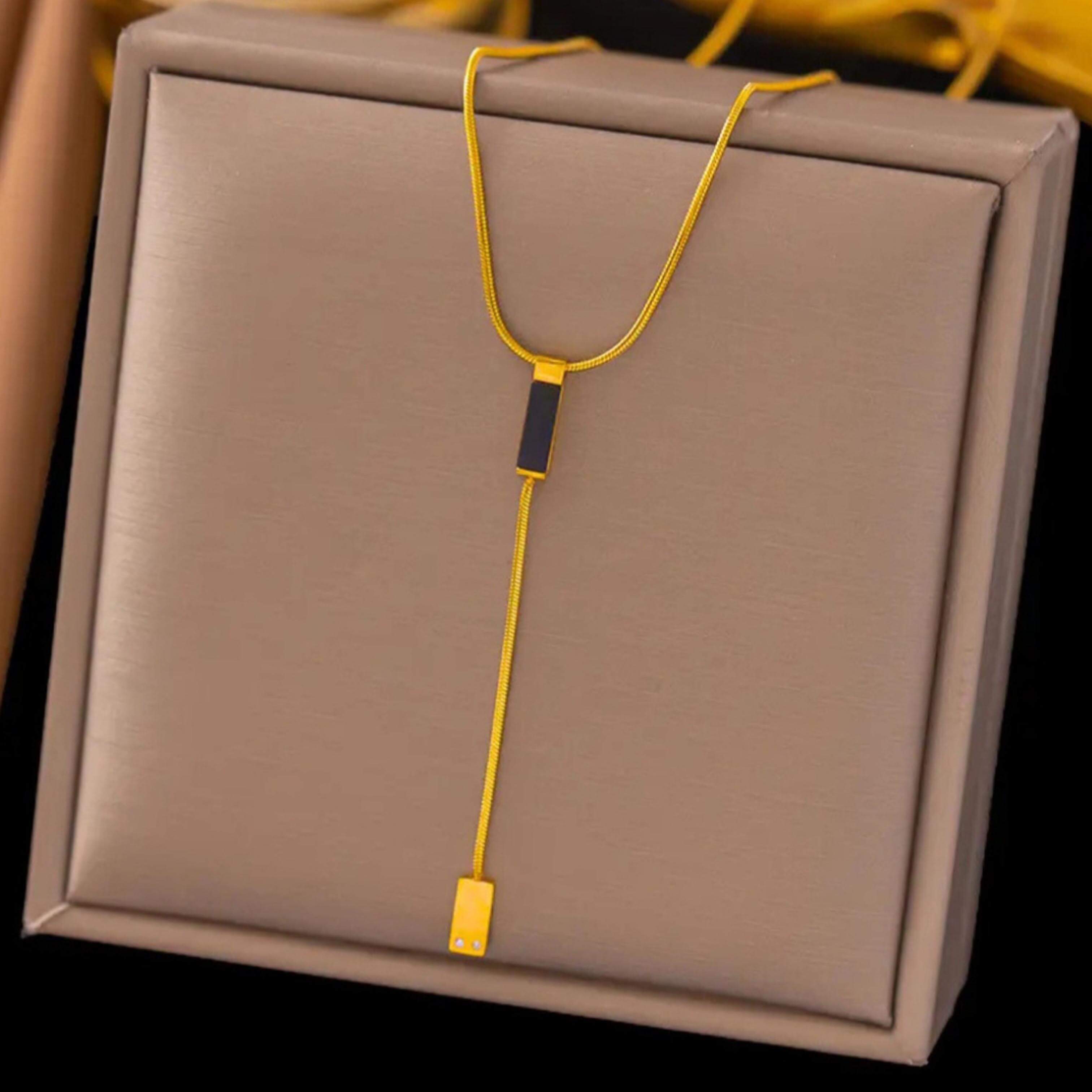 Golden Anti Tarnish Drop Neckpiece