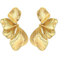 Golden Anti Tarnish Petal Earrings