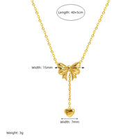 Golden Anti Tarnish Bow Drop Neckpiece