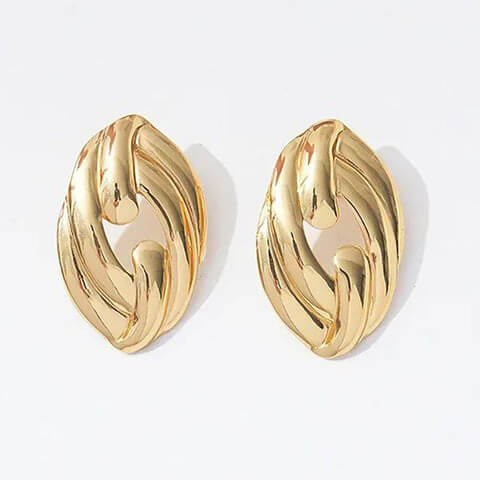 Golden Anti Tarnish Marquise Earrings