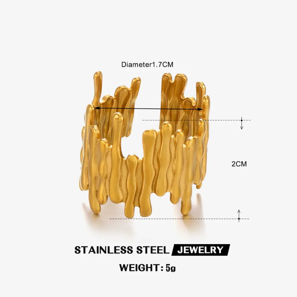 Gold Plated Anti Tarnish Textura Ring