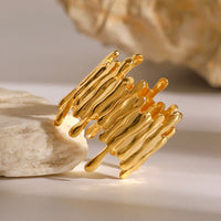 Gold Plated Anti Tarnish Textura Ring