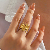Gold Plated Anti Tarnish Textura Ring