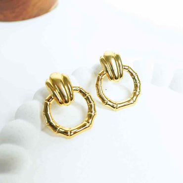Golden Anti Tarnish Vintage Bamboo Earrings