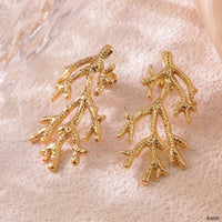 Golden Anti Tarnish Branch Earrings