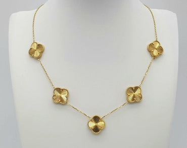 Gold Anti Tarnish Vancleaf Neckpiece