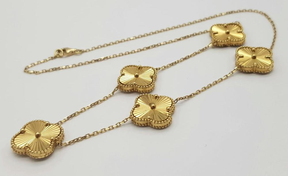 Gold Anti Tarnish Vancleaf Neckpiece