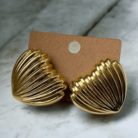 Golden Anti Tarnish Heart Earrings