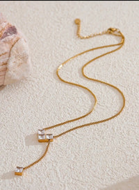 Gold Anti Tarnish Cubic Heart AD Stone Neckpiece