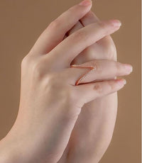 Gold Plated Anti Tarnish AD Stone V Ring