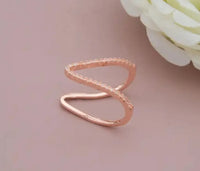 Rose Gold Plated Anti Tarnish AD Stone V Ring