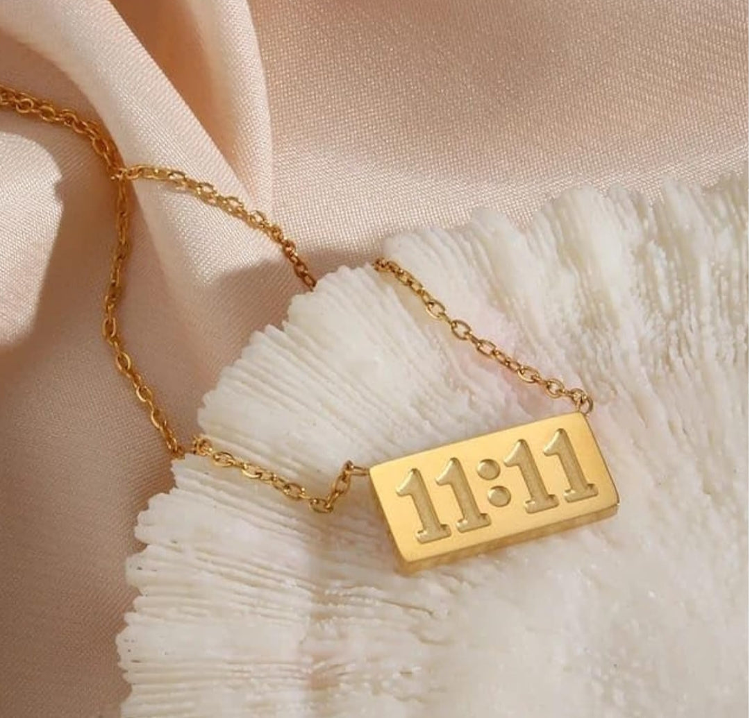 Gold Anti Tarnish 11:11 Angel Numbers Neckpiece