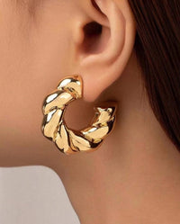 Golden Spiral Textured Hoops