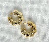 Golden Spiral Textured Hoops