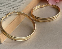 Golden Triple Layered Hoops