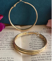 Golden Triple Layered Hoops