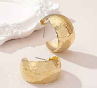 Golden Textured Hoops