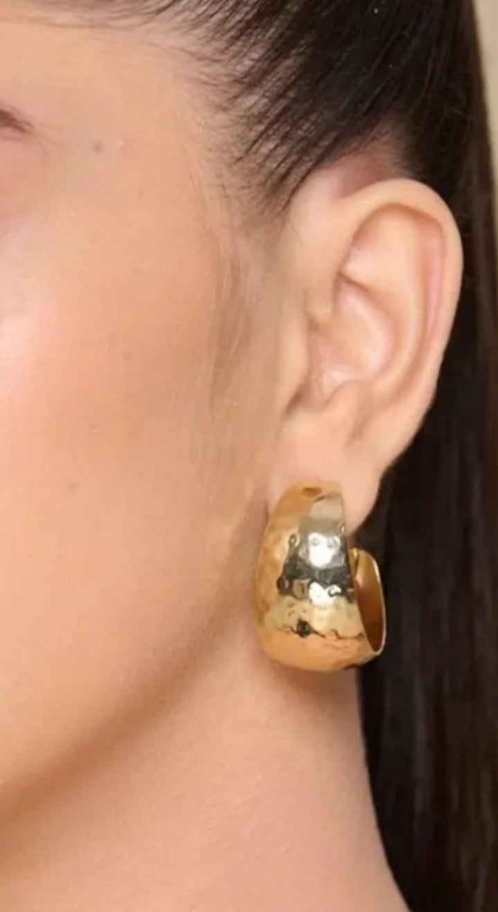 Golden Textured Hoops