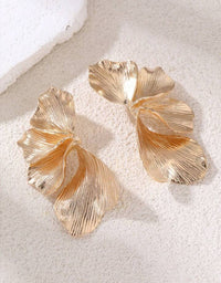 Golden Anti Tarnish Petal Earrings