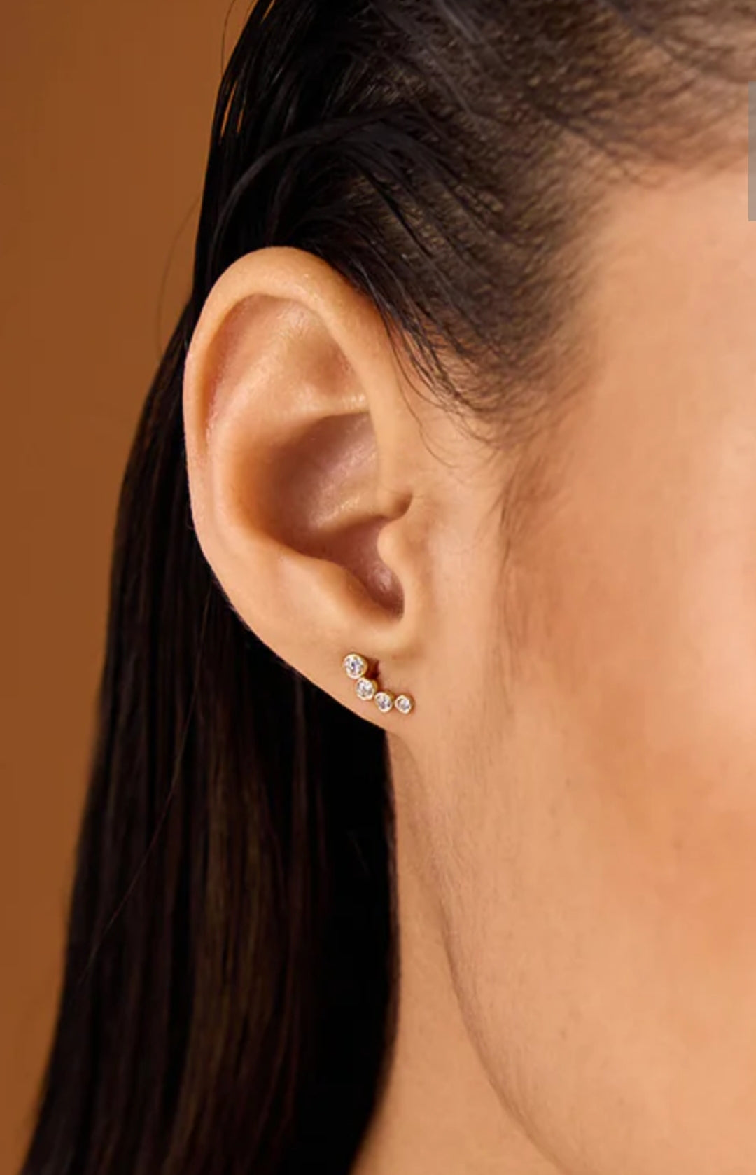 Golden Anti Tarnish Stacked AD Studs