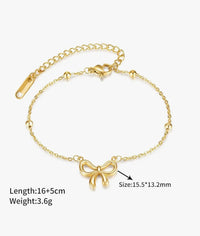 Gold Anti Tarnish Bow Bracelet