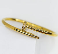 Gold Anti Tarnish AD Welded Nail Bracelet