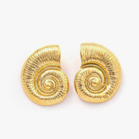 Golden Anti Tarnish Conch Earrings