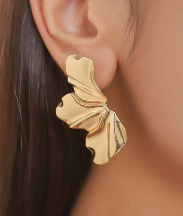 Golden Anti Tarnish Leaf Earrings