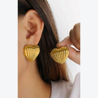 Golden Anti Tarnish Heart Earrings