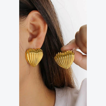 Golden Anti Tarnish Heart Earrings